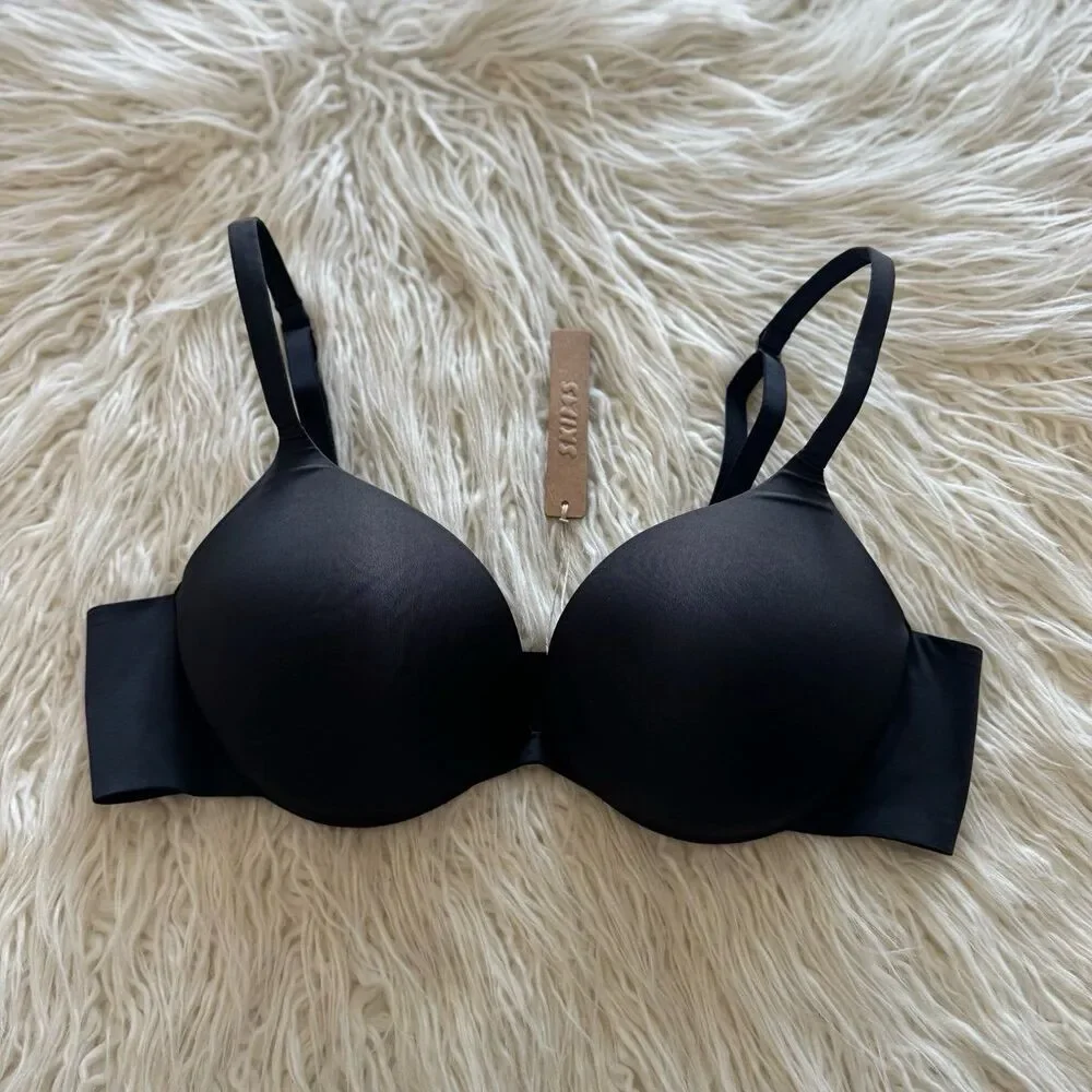 Skims Ultimate Push up Plunge Bra Onyx Size 34D - Picture 2 of 6